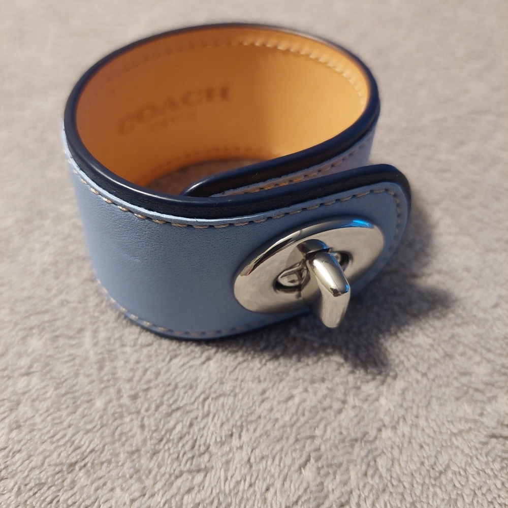 Coach blue leather bracelet